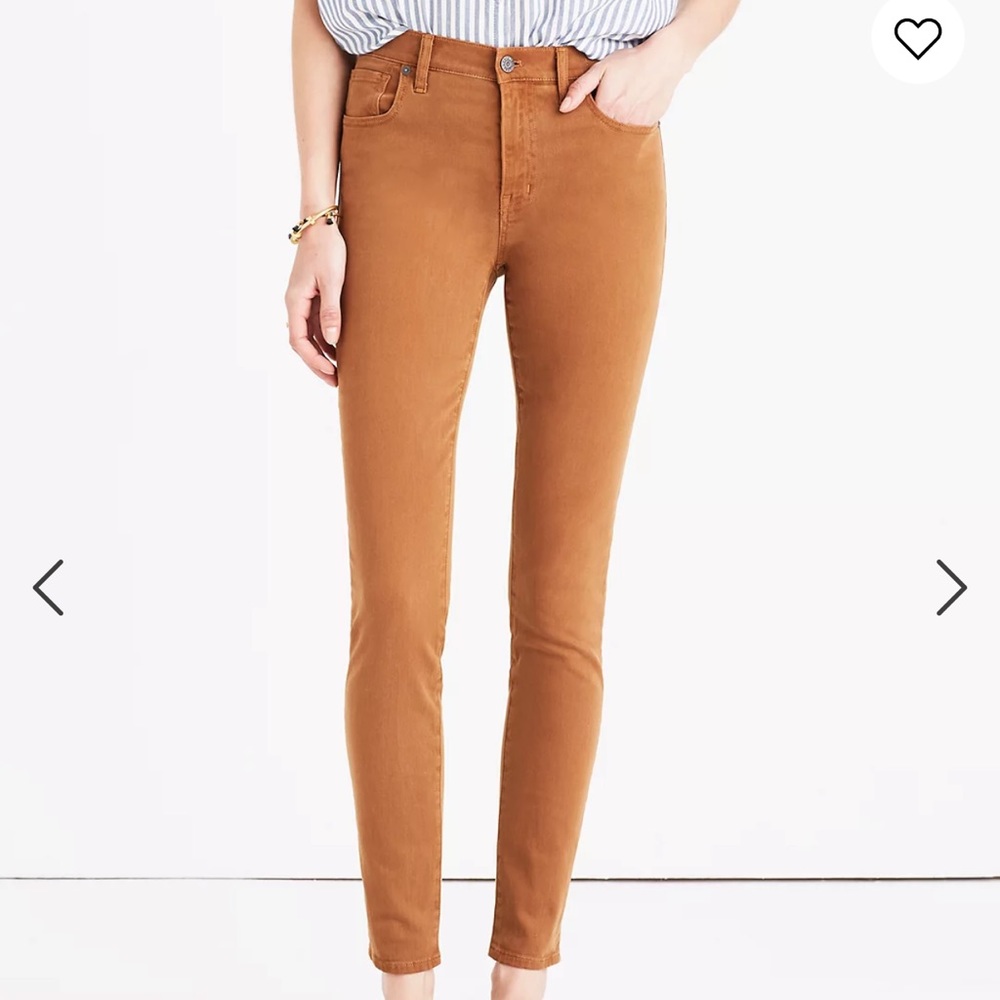 ISO Madewell Garment-Dyed High Rise Skinny Jeans